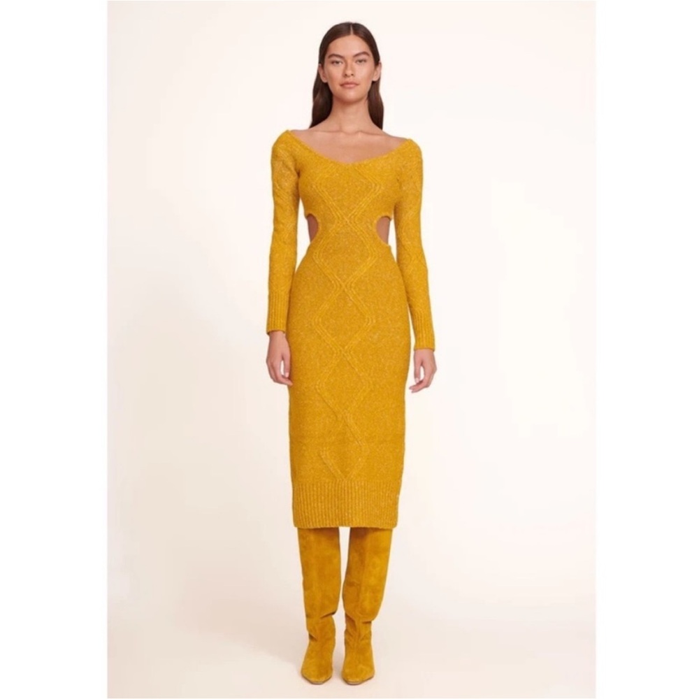 STAUD Eleanor Sunflower Sweater Knit Dress - size Small